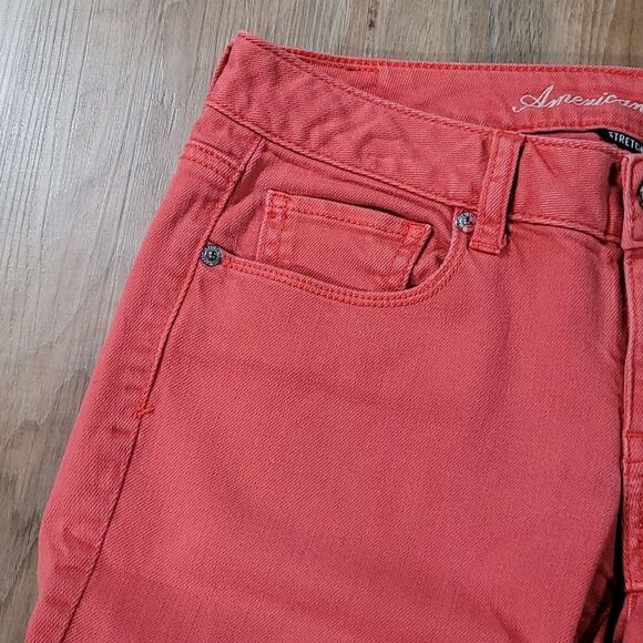 🔹️American Eagle Coral Stretch Skinny Jeans Size 4/27 - Picture 6 of 10